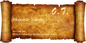 Okenka Tünde névjegykártya